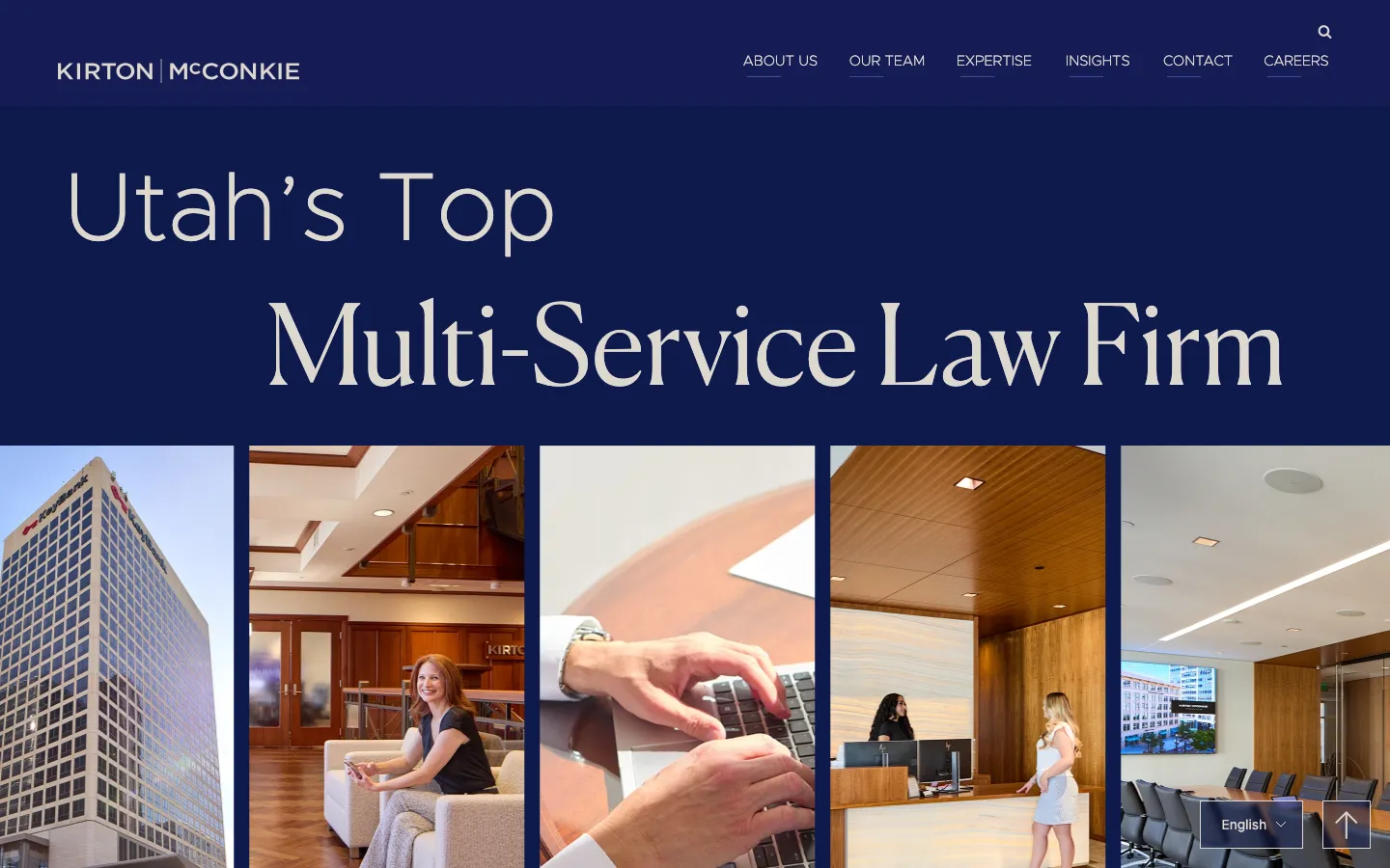 Screenshot of the Kirton McConkie website