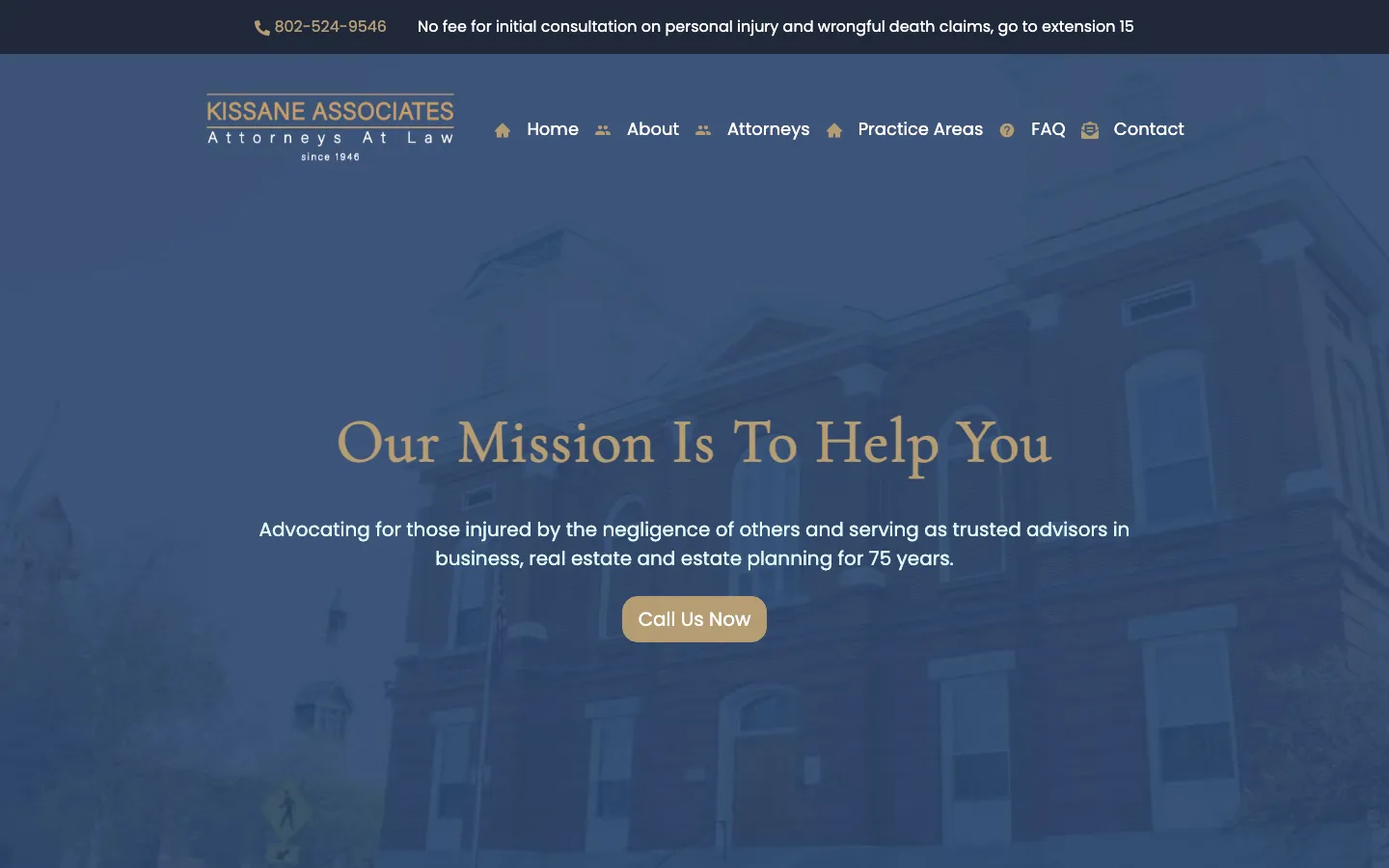 Screenshot of the Kissane Associates website
