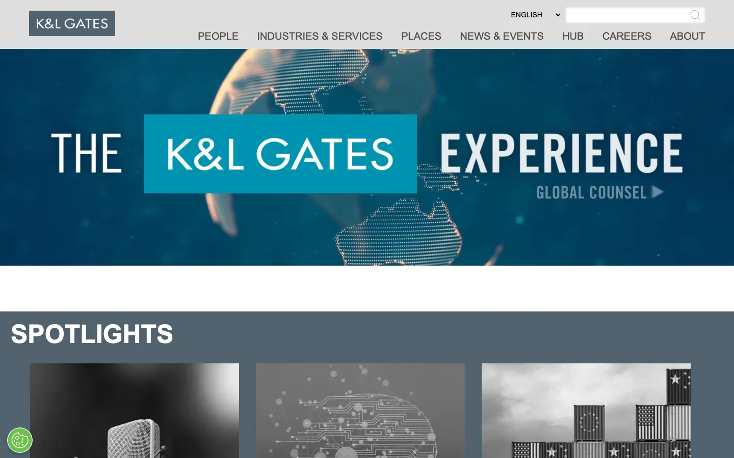 Screenshot of the K&L Gates LLP website