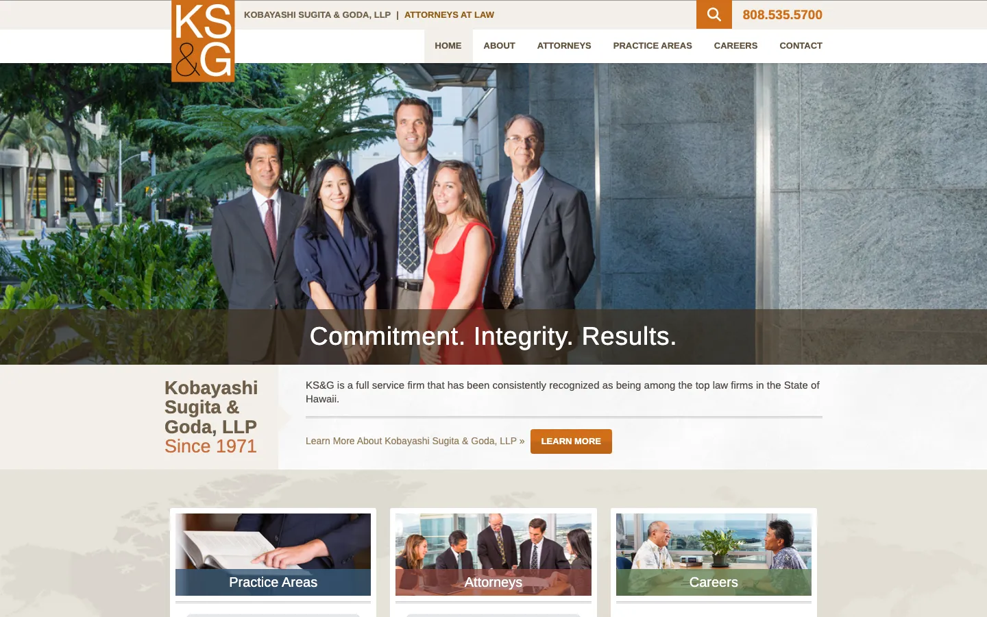 Screenshot of the Kobayashi Sugita & Goda, LLP website