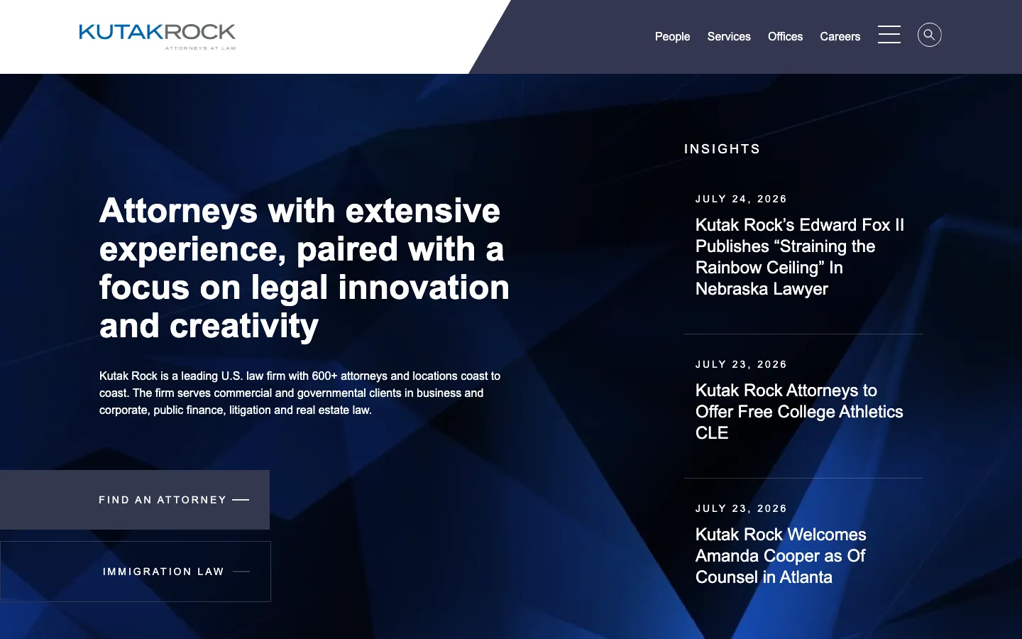 Screenshot of the Kutak Rock LLP website