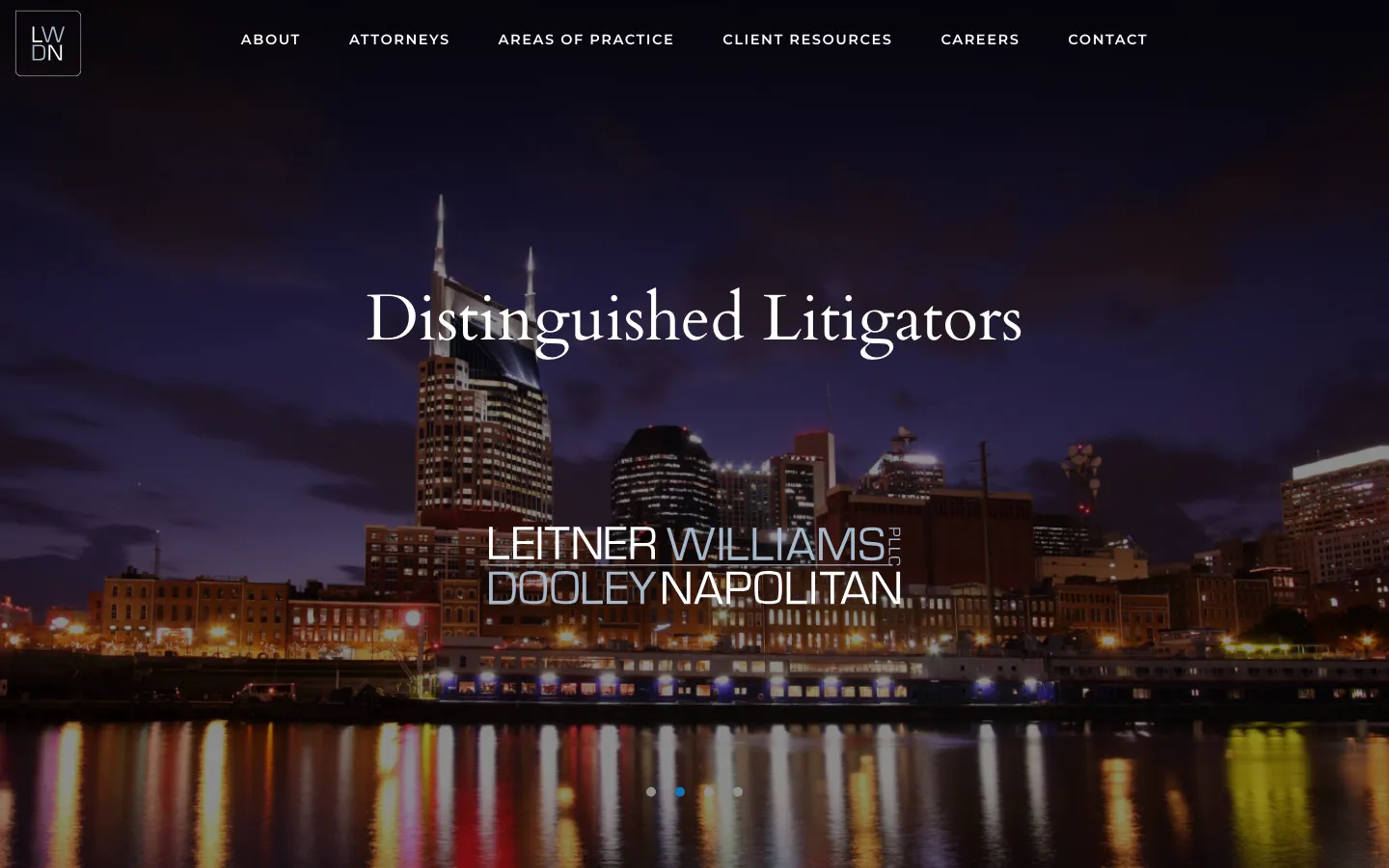 Screenshot of the Leitner, Williams, Dooley & Napolitan, PLLC website