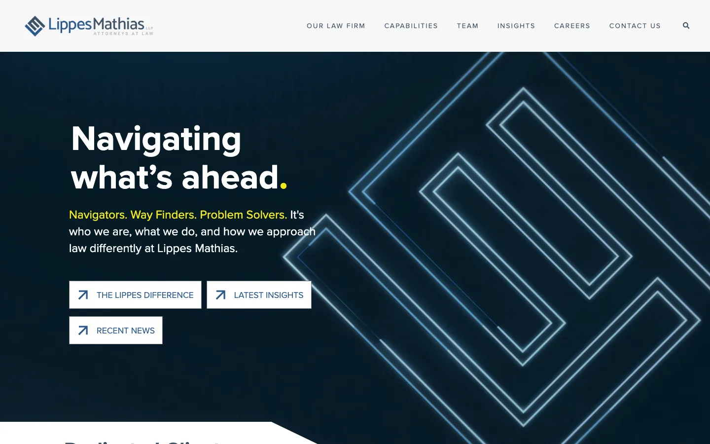 Screenshot of the Lippes Mathias LLP website