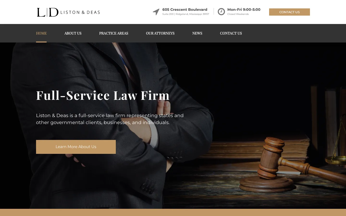 Screenshot of the Liston & Deas PLLC website