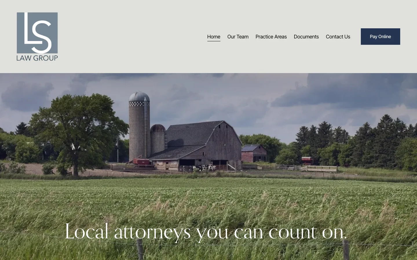 Screenshot of the LS Law Group, PC website