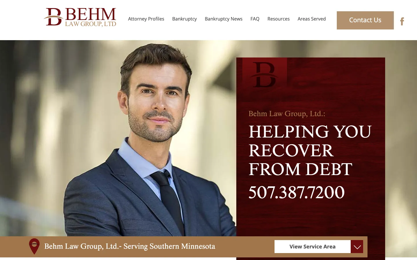 Screenshot of the Behm Law Group, Ltd. website