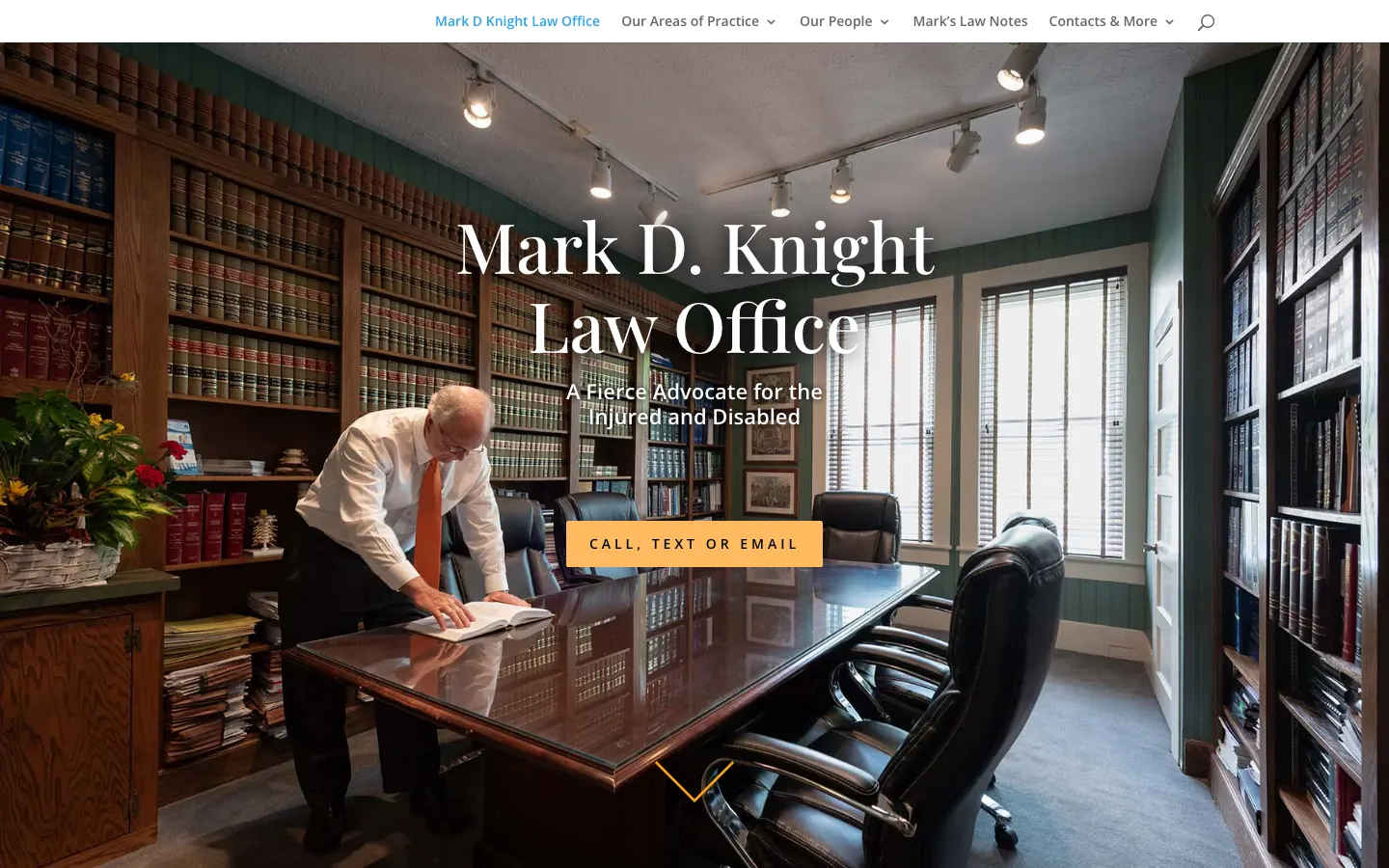 Screenshot of the Mark D. Knight Law Office website