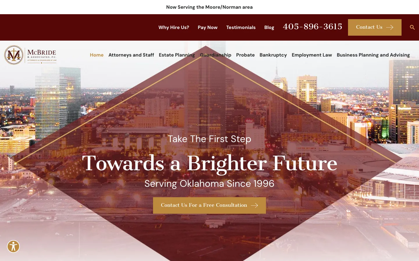 Screenshot of the McBride & Associates, P.C. website