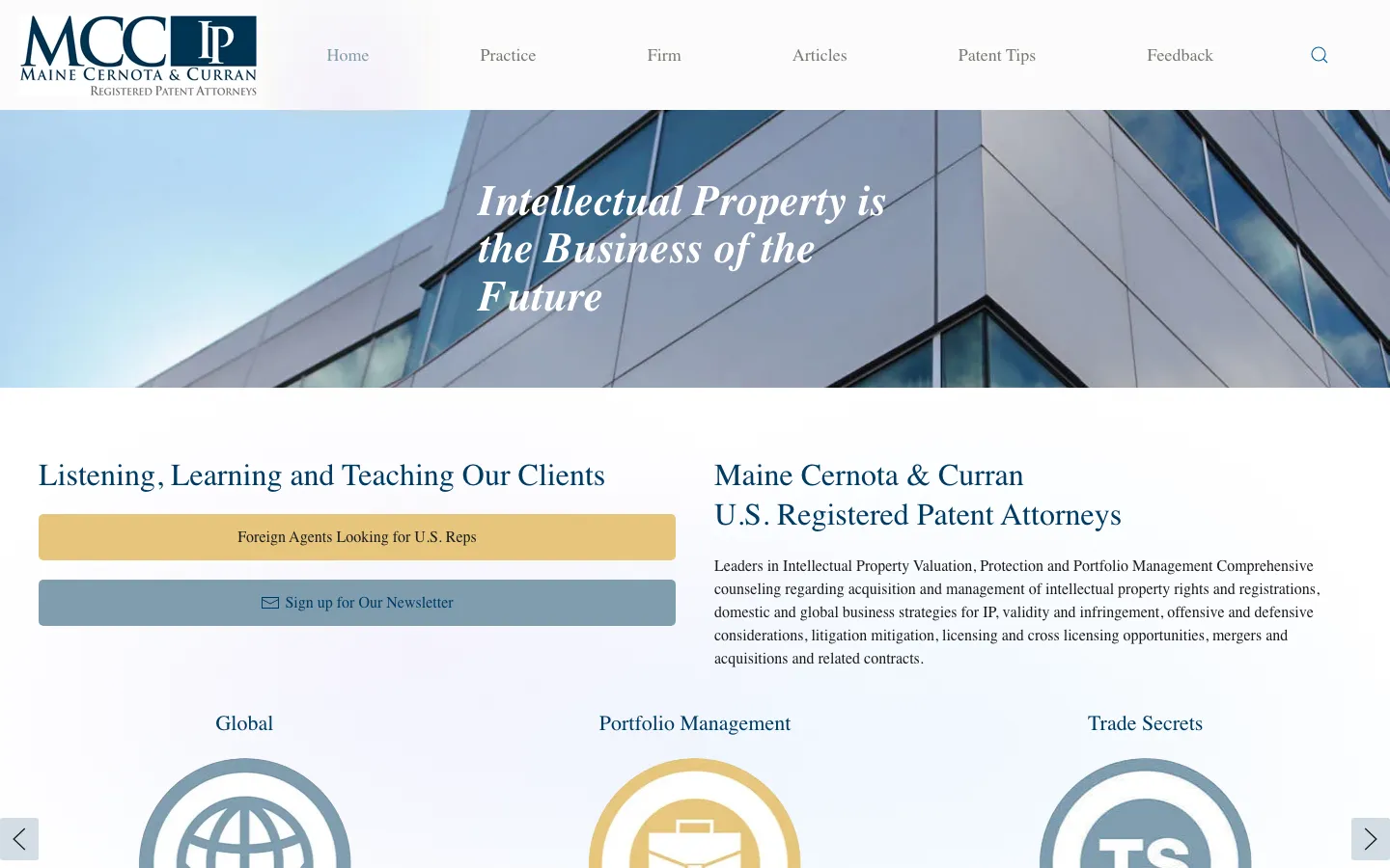 Screenshot of the Maine Cernota & Curran website