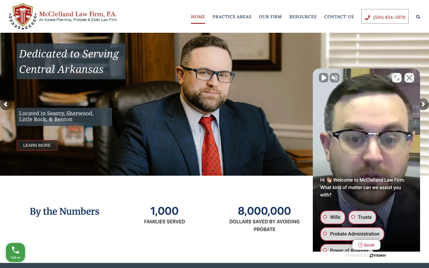 Screenshot of the McClelland Law Firm, P.A. website