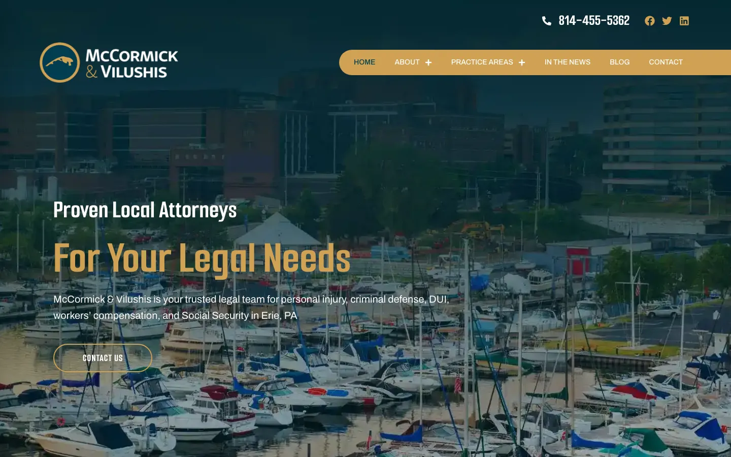 Screenshot of the McCormick & Vilushis LLC website