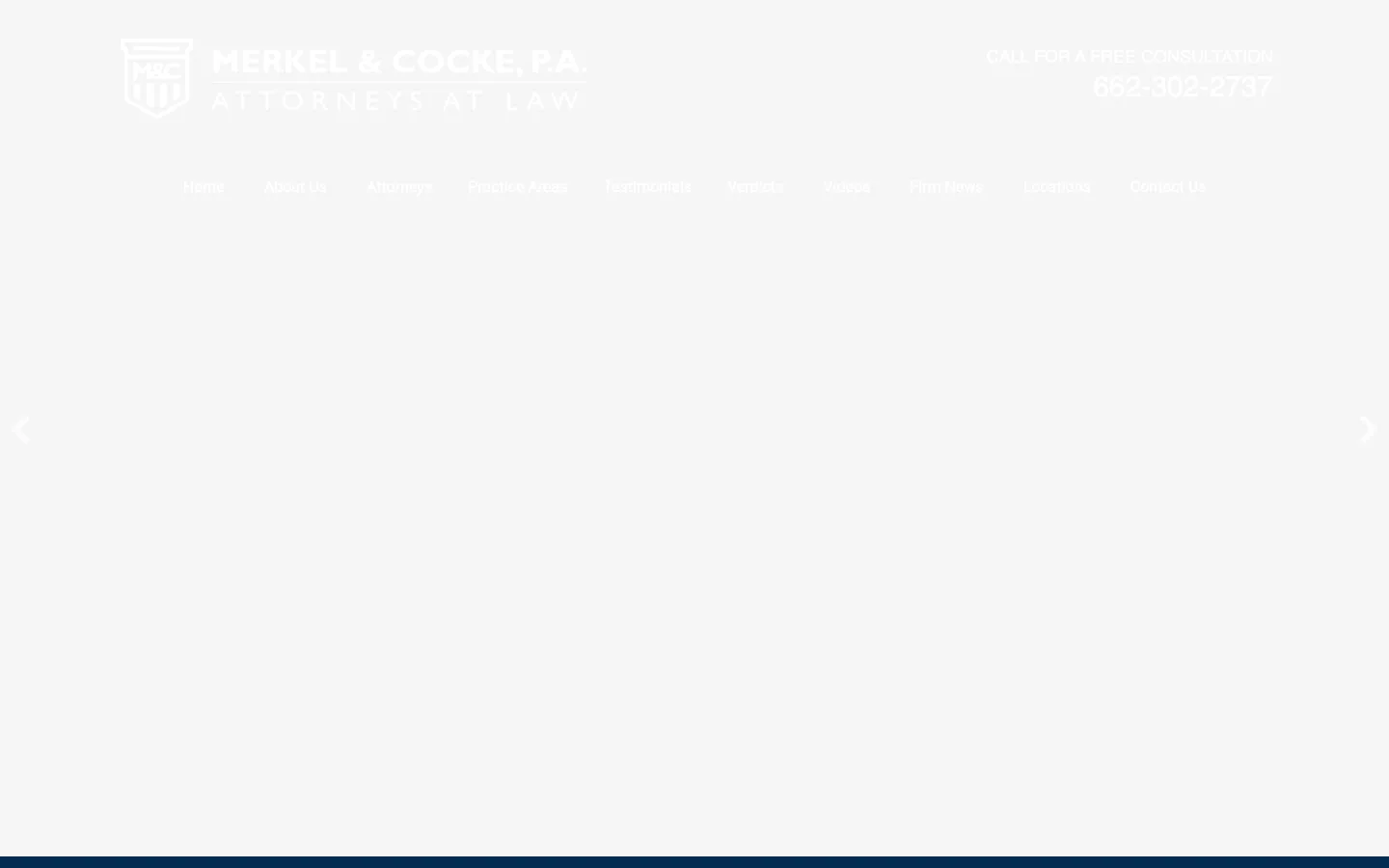 Screenshot of the Merkel & Cocke, P.A. website