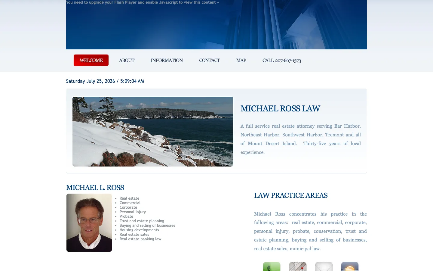 Screenshot of the Michael L. Ross Law Office website