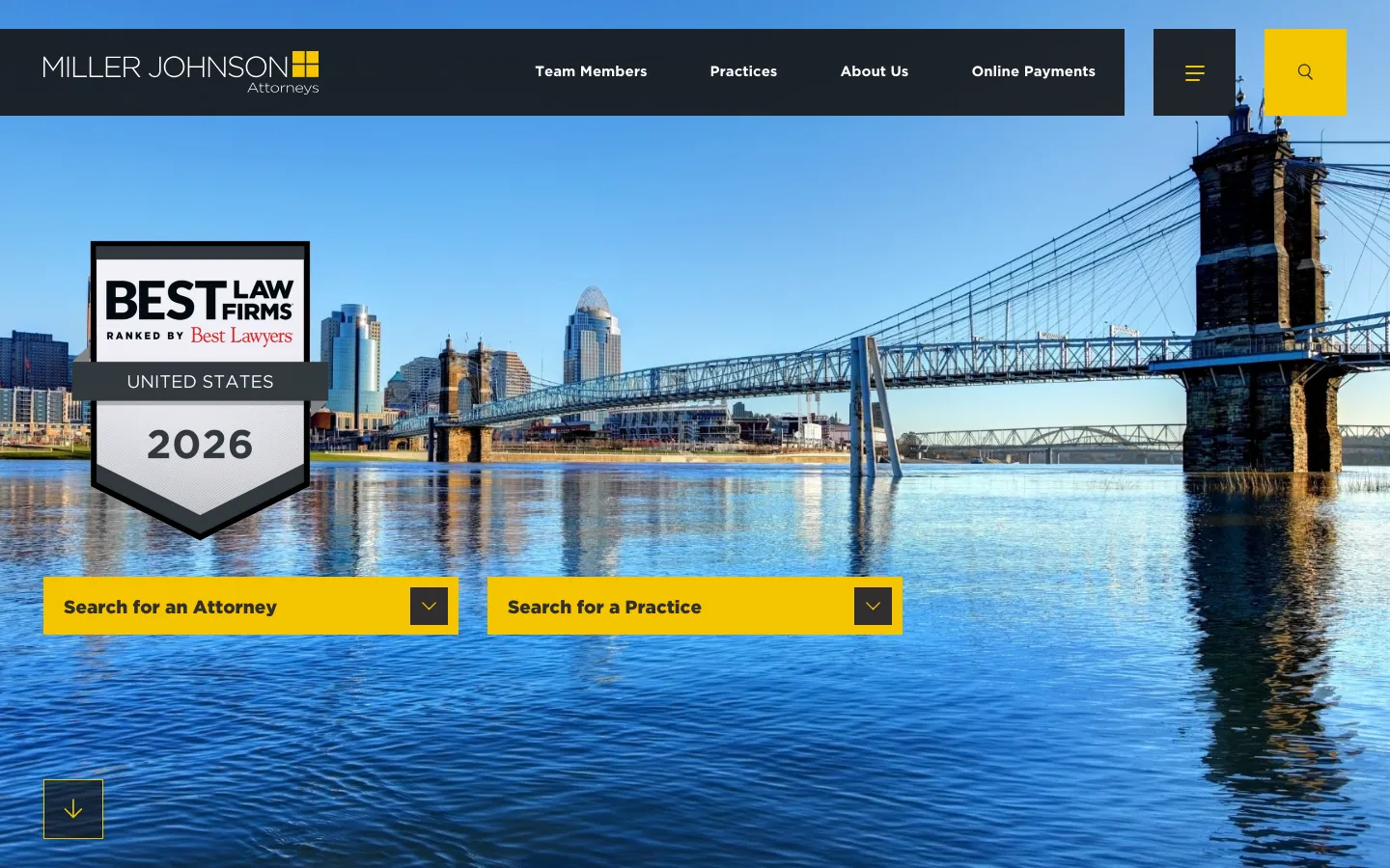 Screenshot of the Miller Johnson website