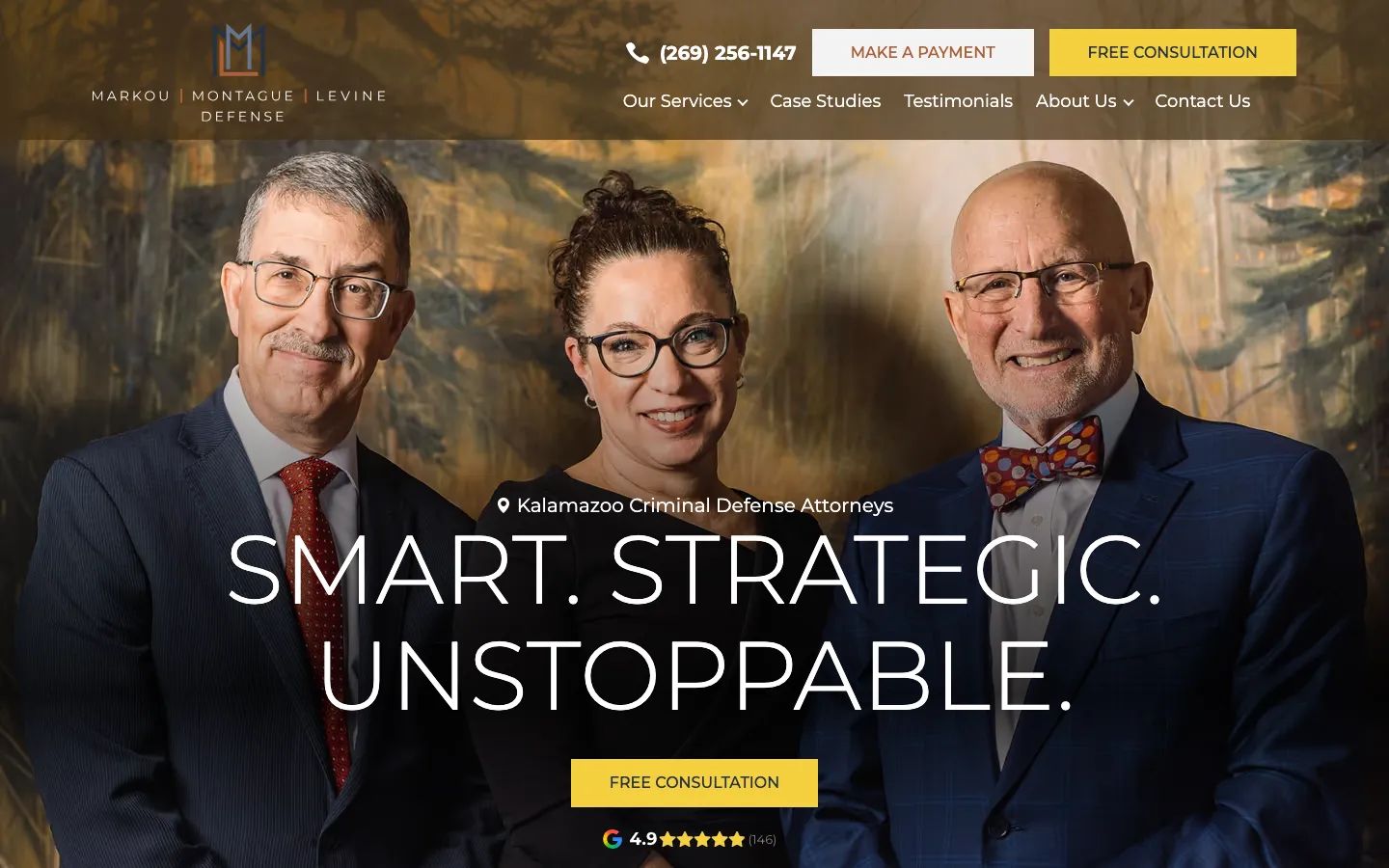 Screenshot of the Levine & Levine Attorneys at Law website