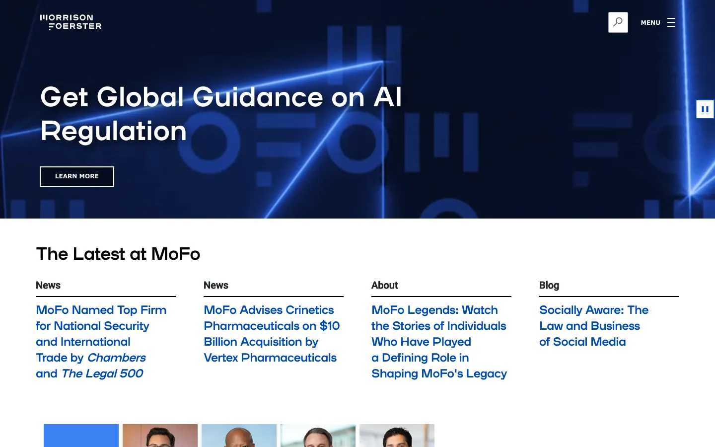 Screenshot of the Morrison & Foerster LLP website