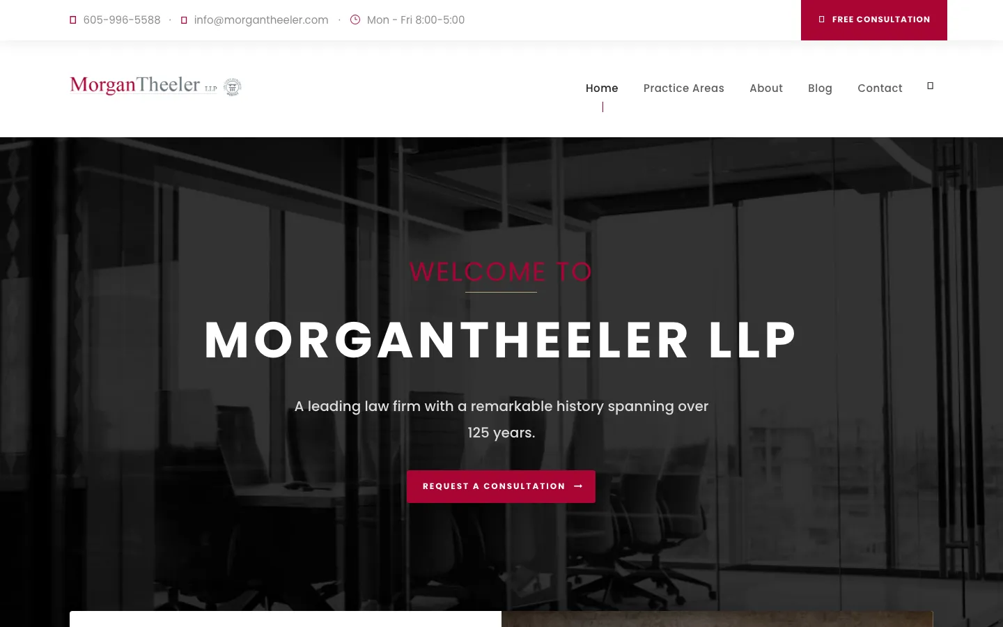 Screenshot of the MorganTheeler LLP website