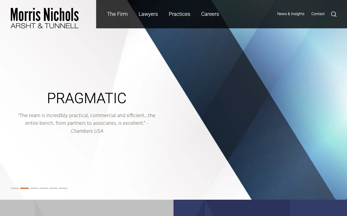 Screenshot of the Morris, Nichols, Arsht & Tunnell LLP website