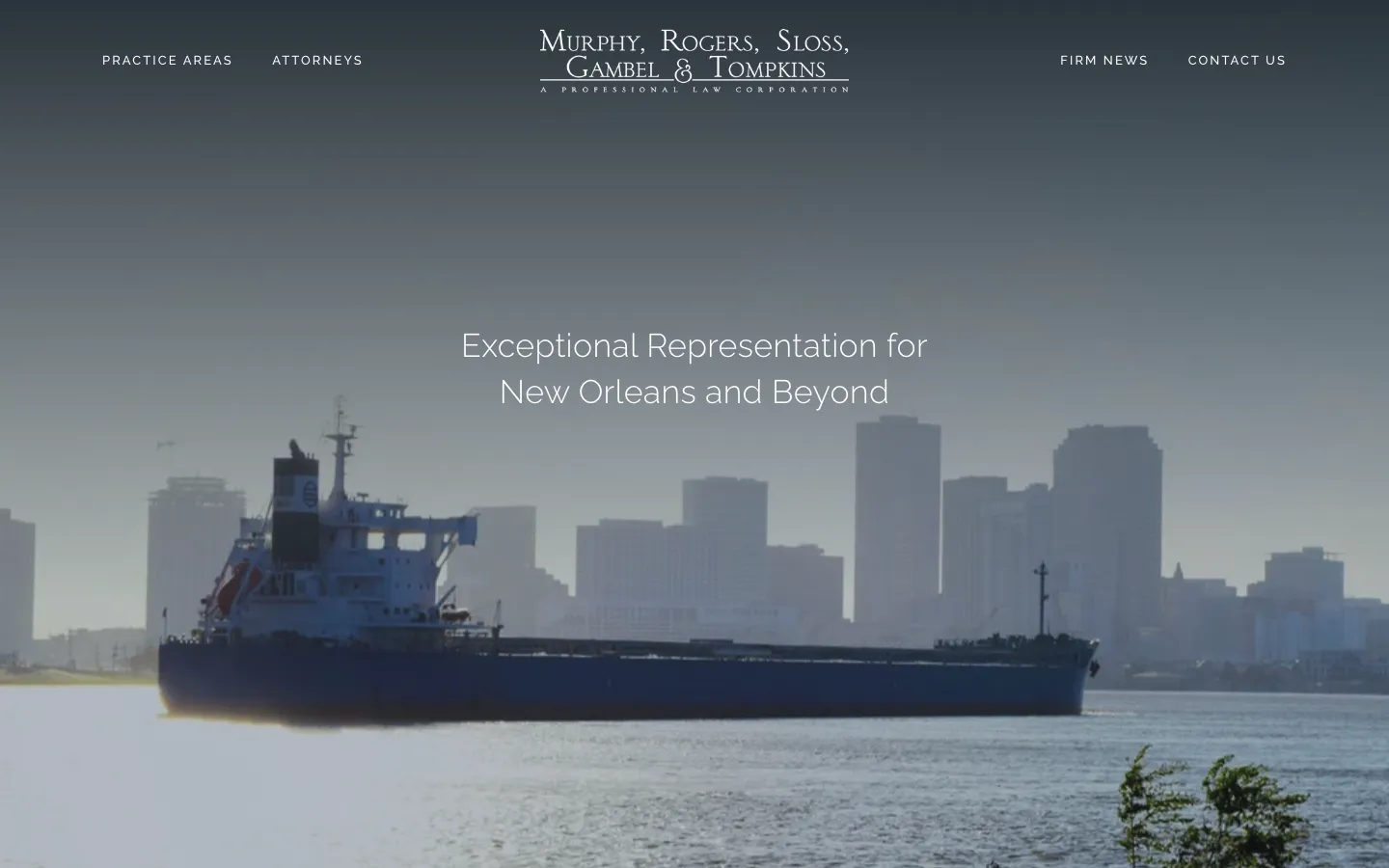 Screenshot of the Murphy, Rogers, Sloss, Gambel & Tompkins website
