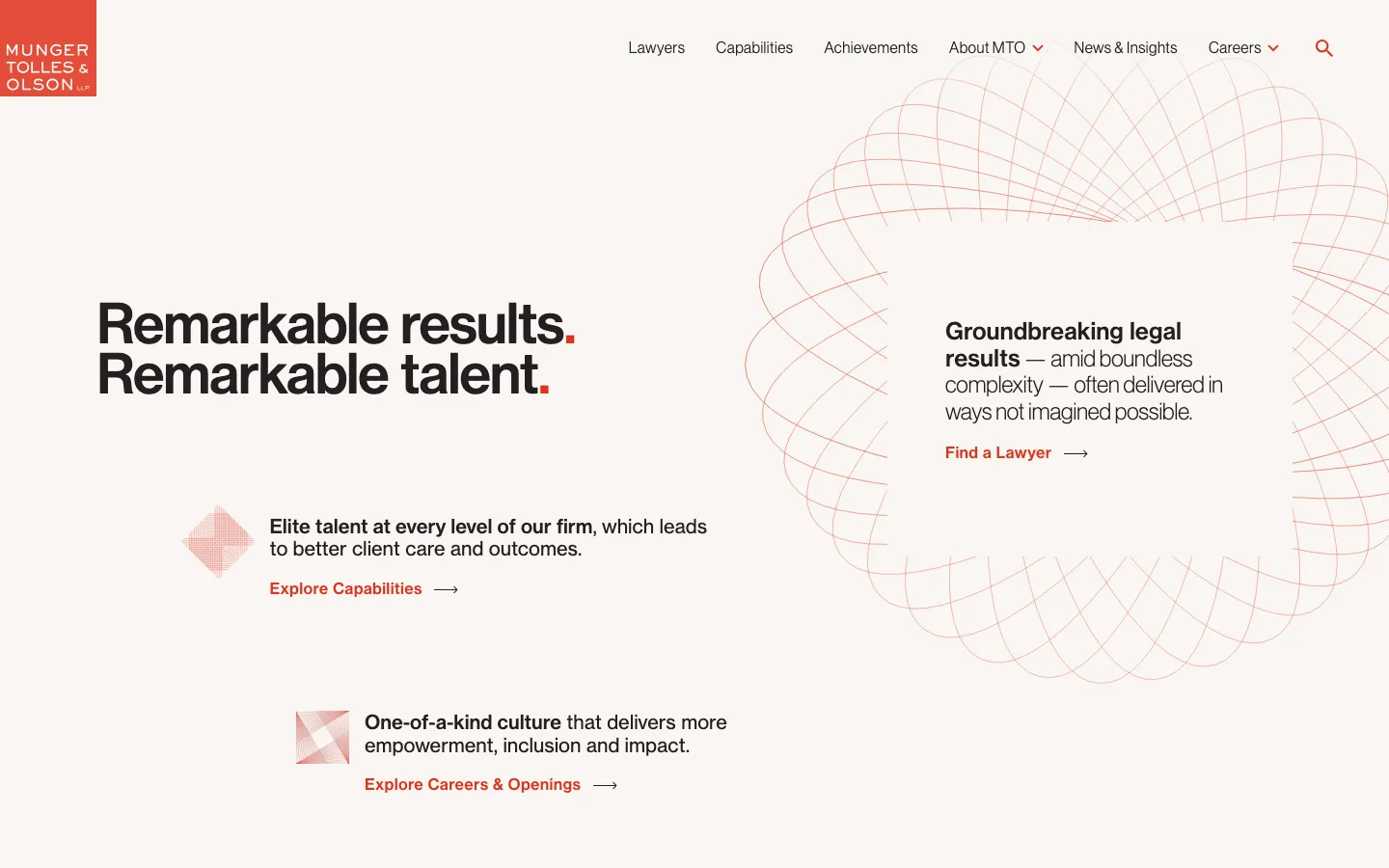 Screenshot of the Munger, Tolles & Olson LLP website