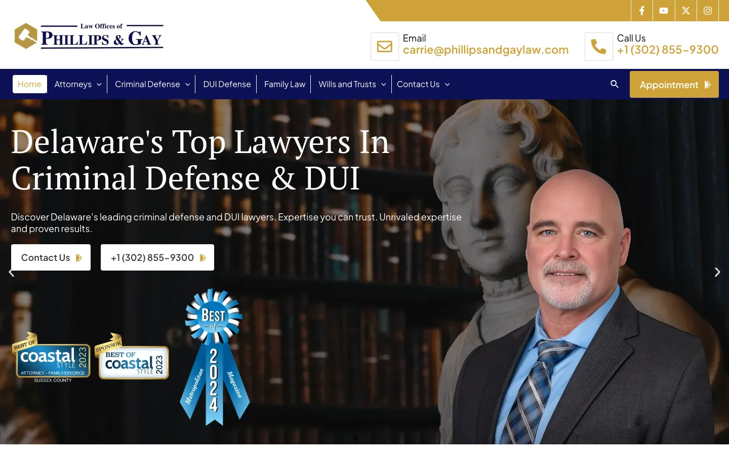 Screenshot of the Law Offices of Murray, Phillips & Gay website