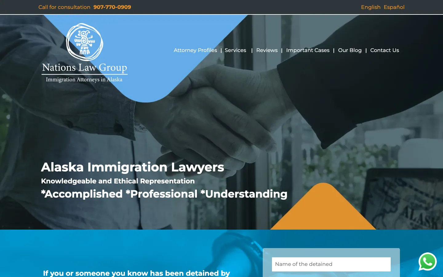 Screenshot of the Nations Law Group website