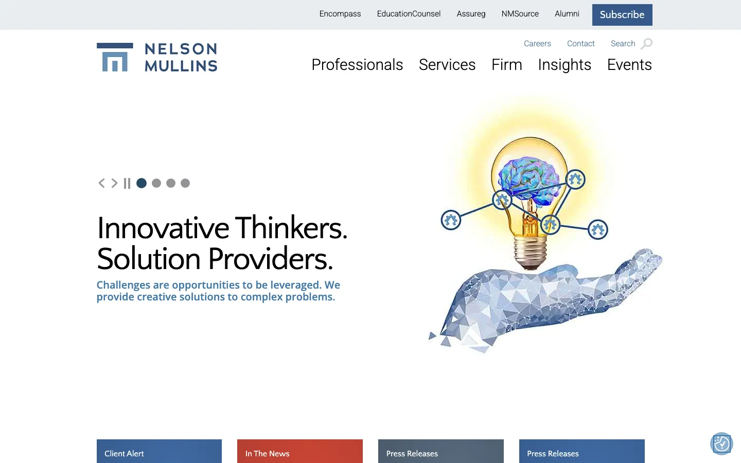 Screenshot of the Nelson Mullins Riley & Scarborough LLP website
