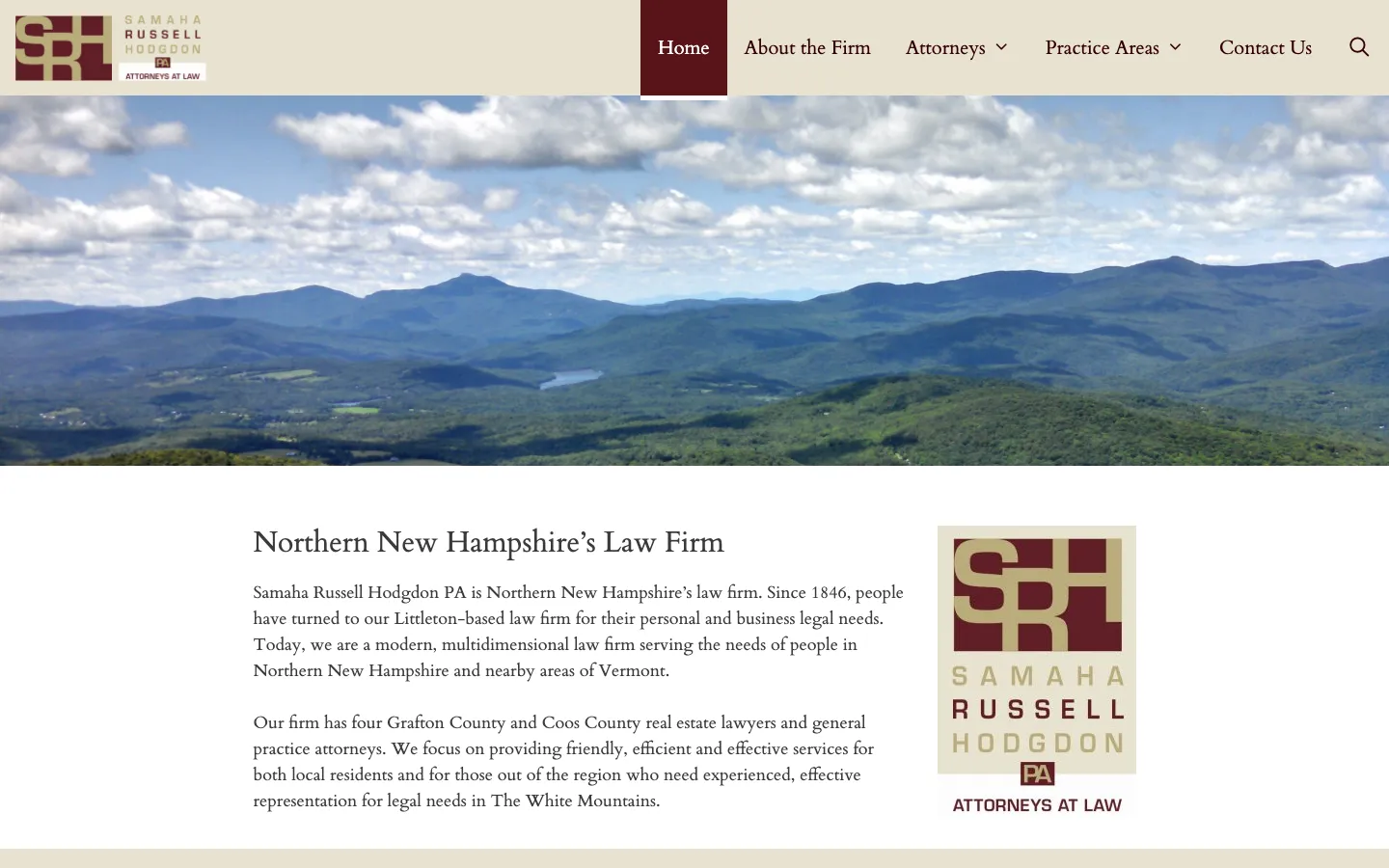 Screenshot of the Samaha Russell Hodgdon PA website
