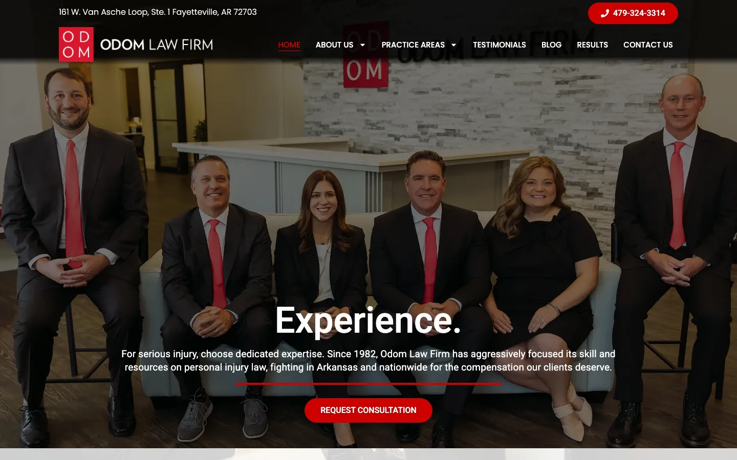 Screenshot of the Odom Law Firm website