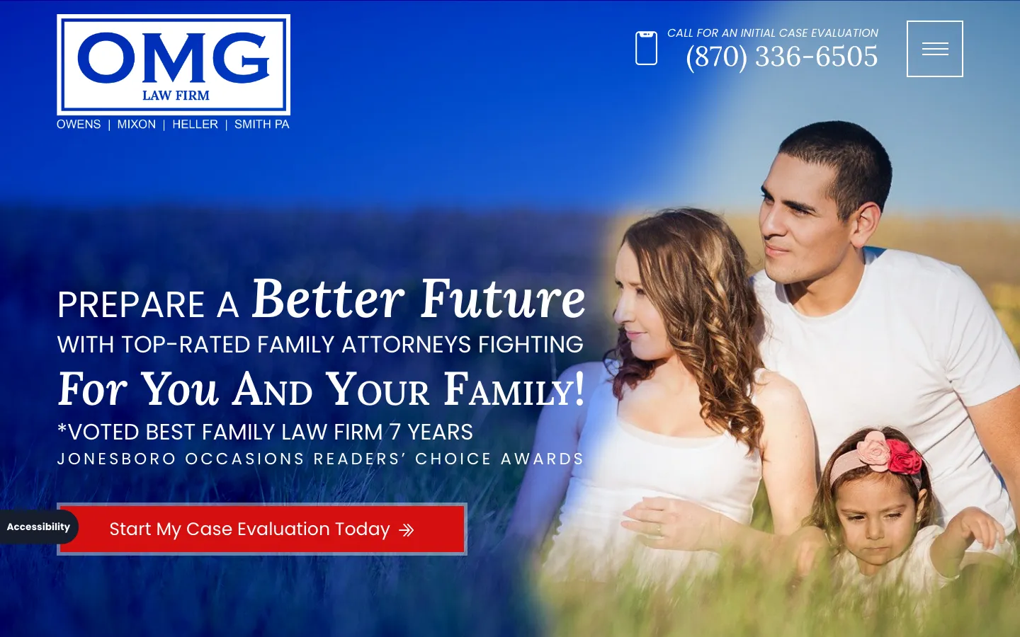 Screenshot of the OMG Law Firm website