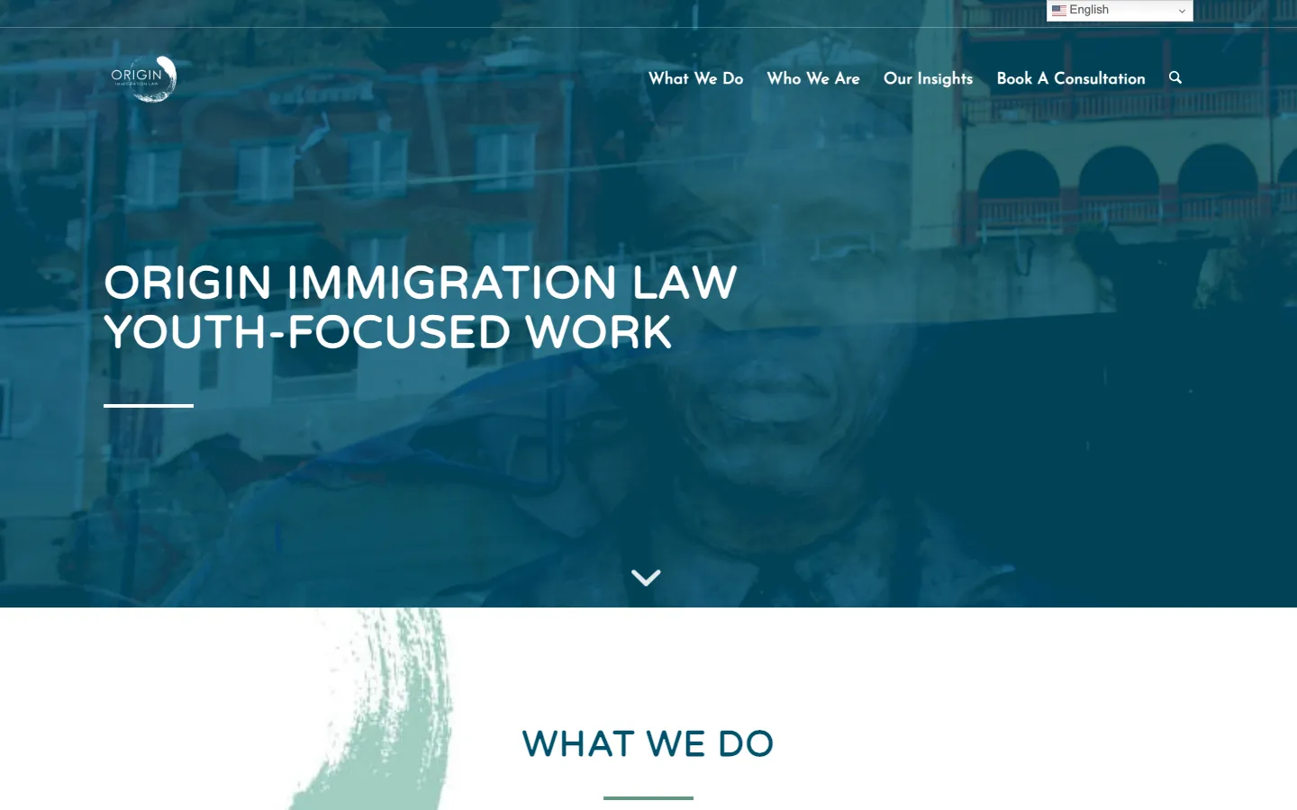 Screenshot of the Origin Immigration Law website