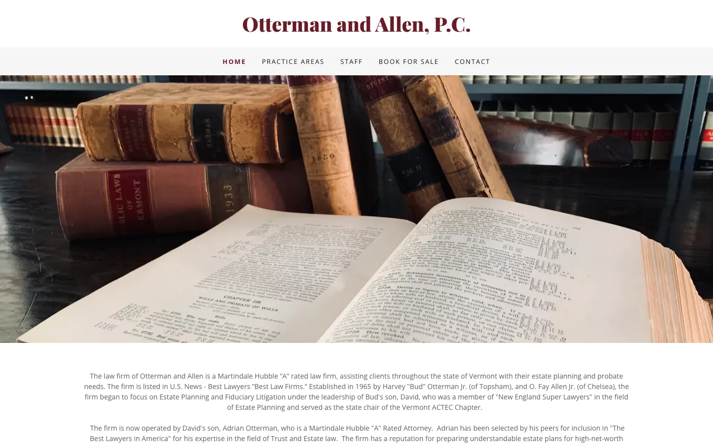 Screenshot of the Otterman and Allen, P.C. website