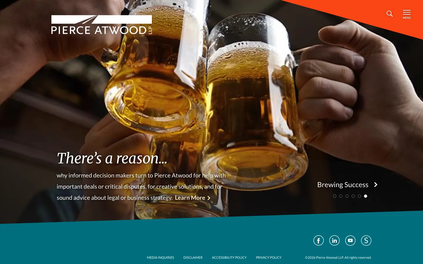 Screenshot of the Pierce Atwood LLP website