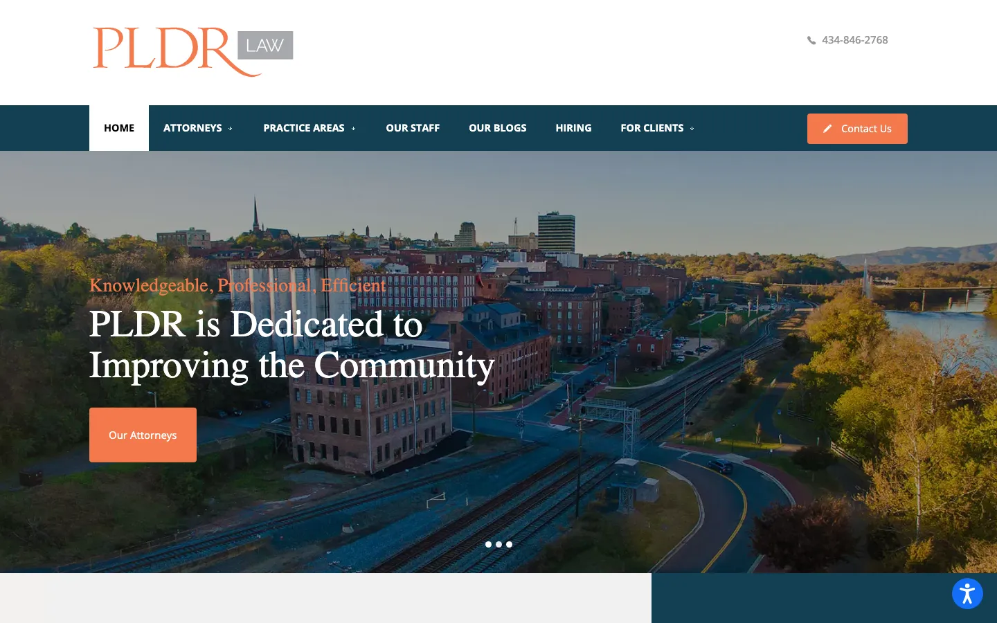 Screenshot of the Petty, Livingston, Dawson & Richards, P.C. website