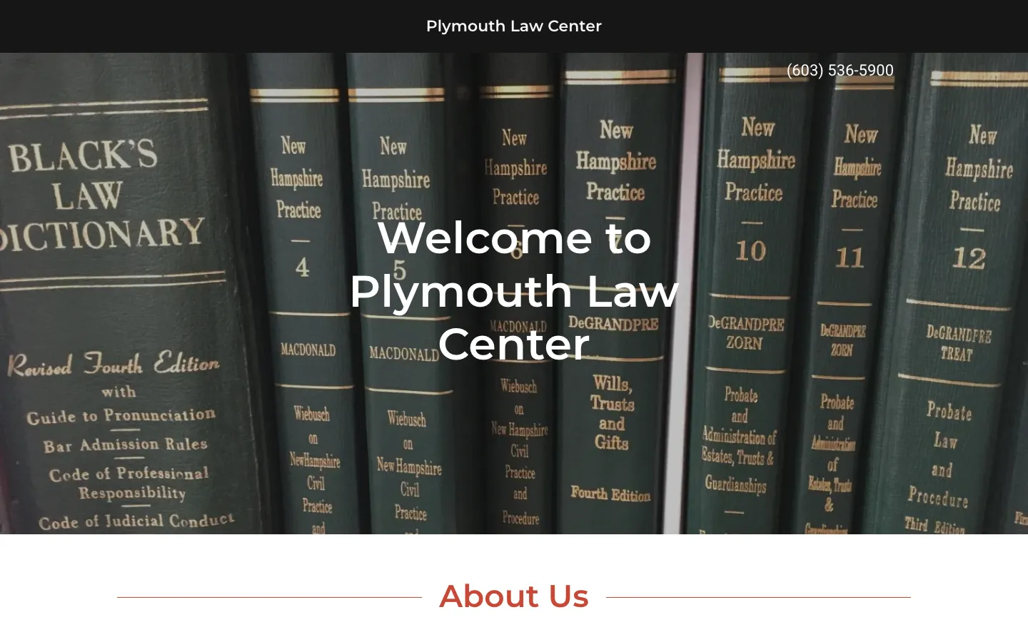 Screenshot of the Plymouth Law Center website