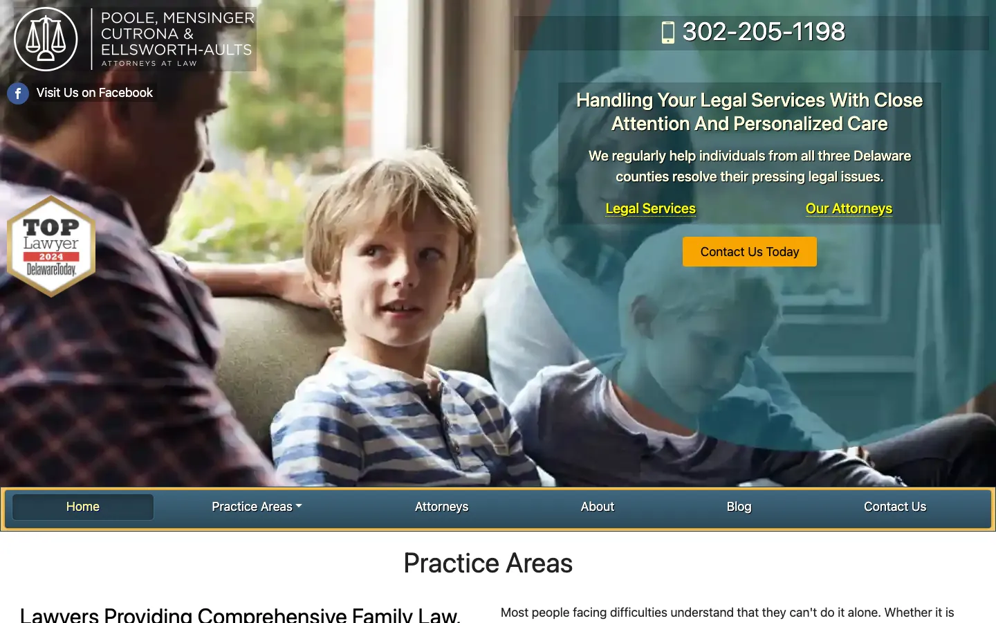 Screenshot of the Poole, Mensinger, Cutrona & Ellsworth-Aults website