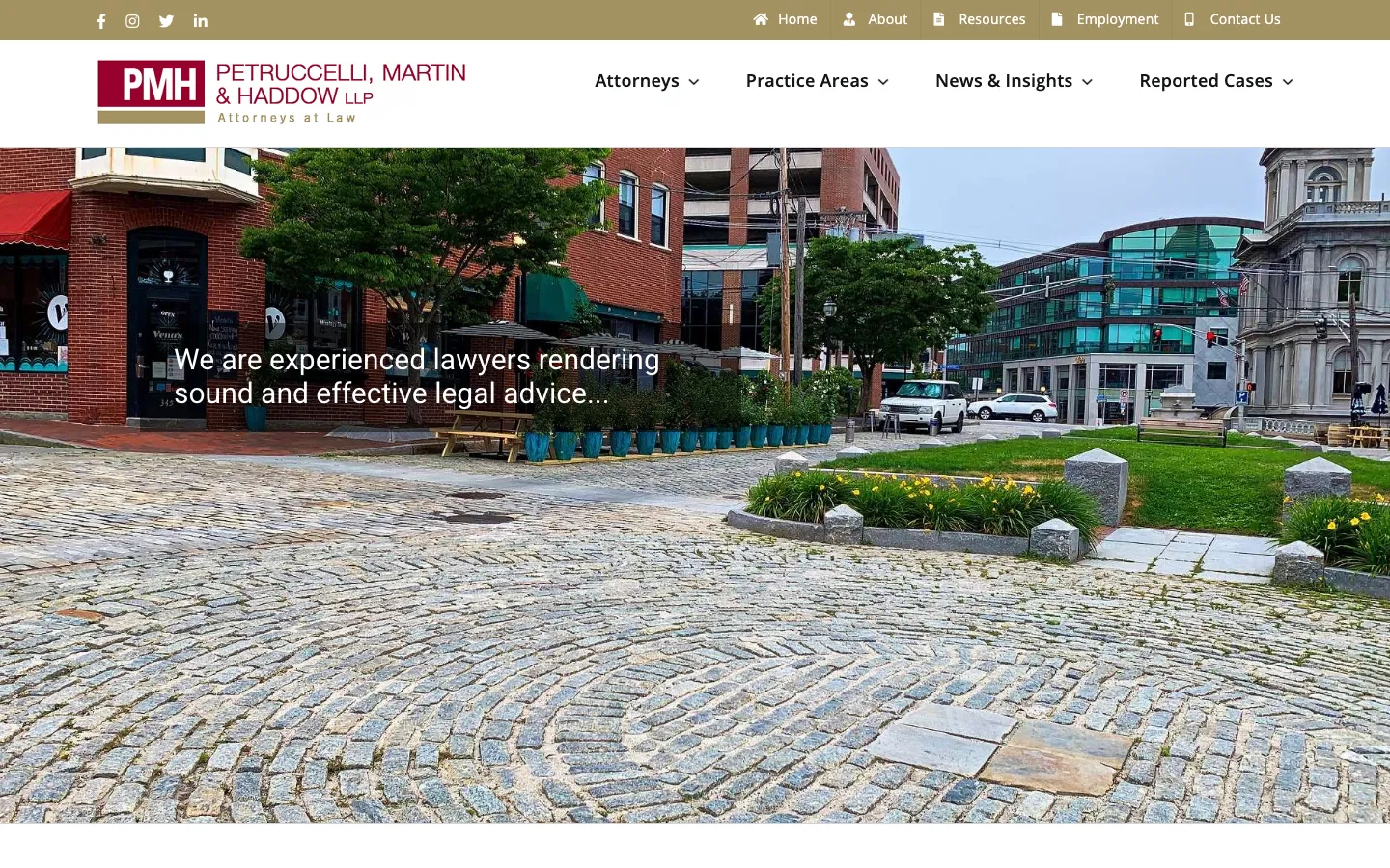 Screenshot of the Petruccelli, Martin & Haddow, LLP website