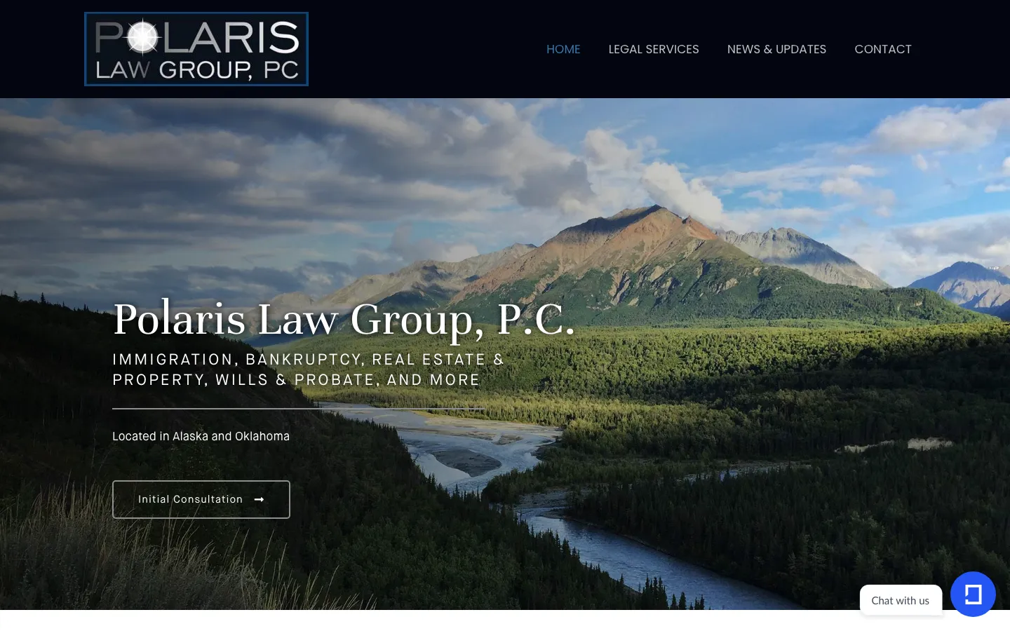 Screenshot of the Polaris Law Group, P.C. website