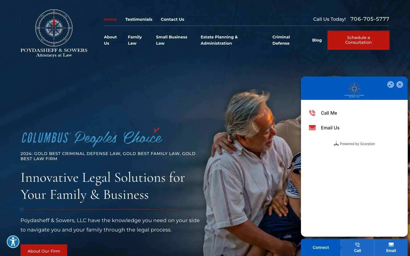 Screenshot of the Poydasheff & Sowers, LLC website