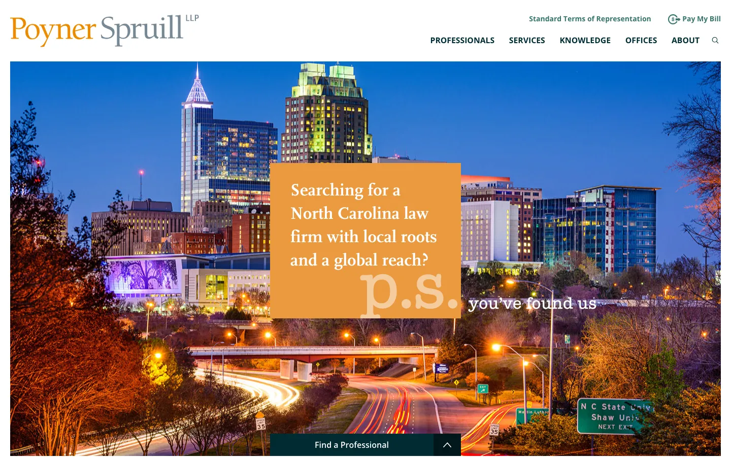 Screenshot of the Poyner Spruill LLP website