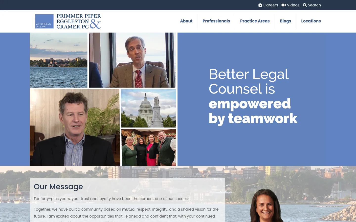 Screenshot of the Primmer Piper Eggleston & Cramer PC website