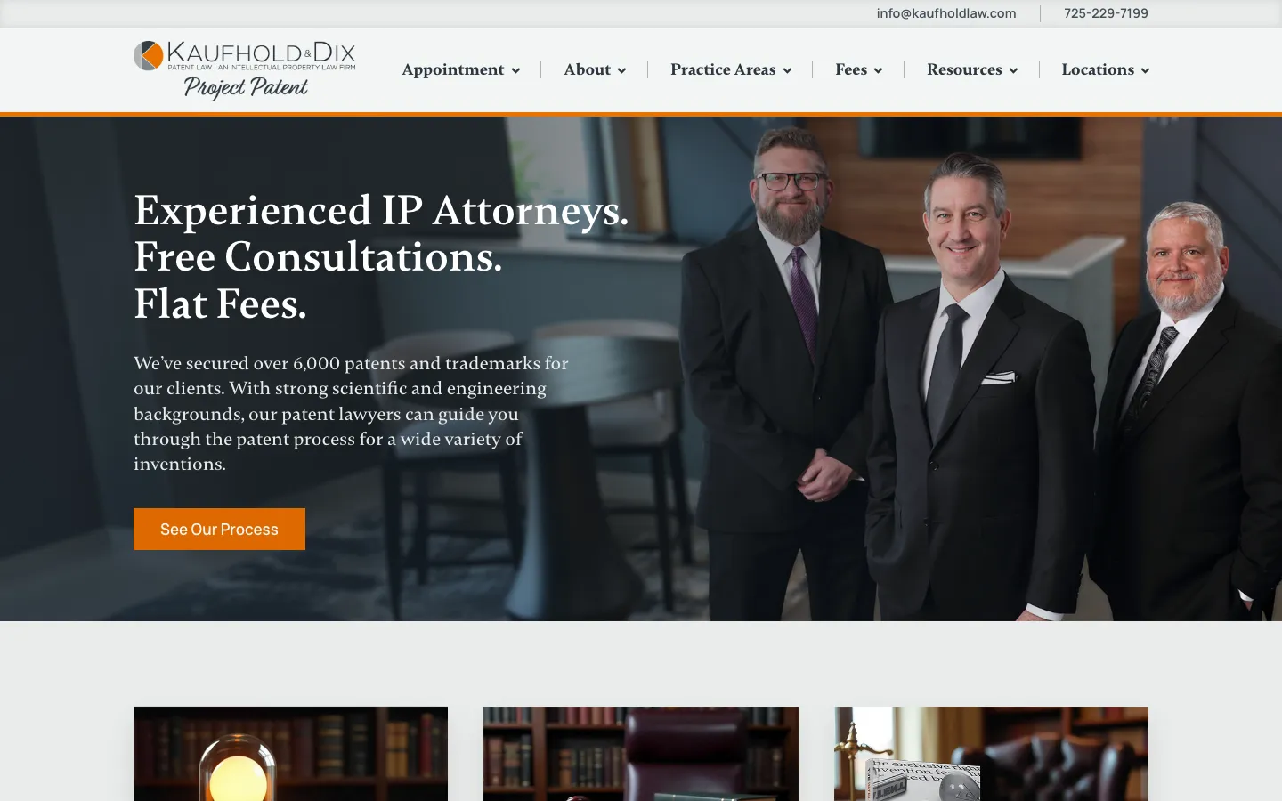 Screenshot of the Kaufhold & Dix Patent Law website