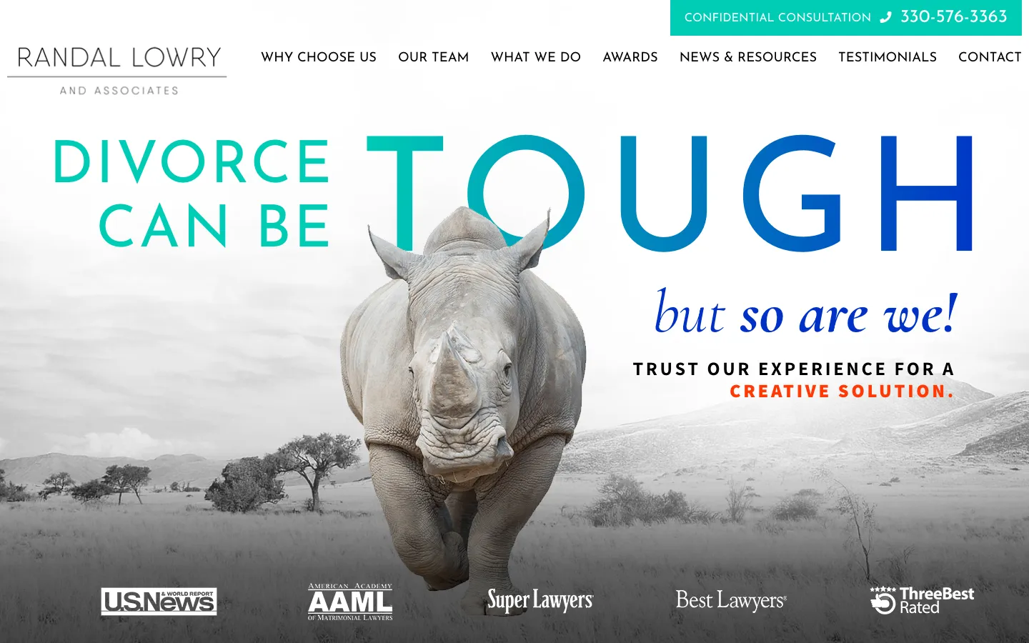 Screenshot of the Randal A. Lowry & Associates website