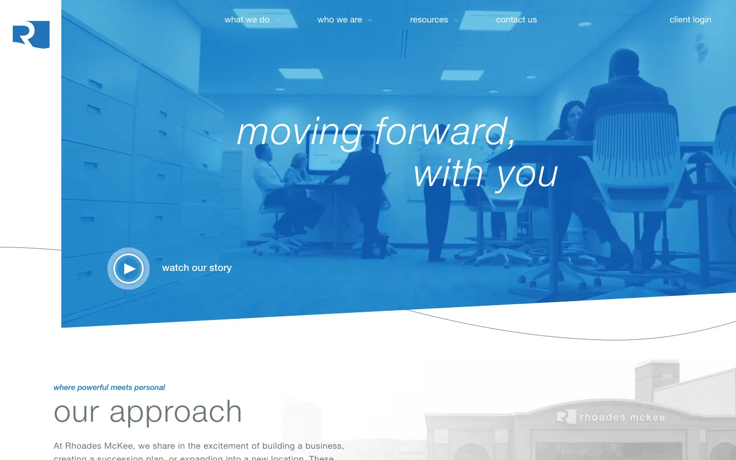 Screenshot of the Rhoades McKee PC website