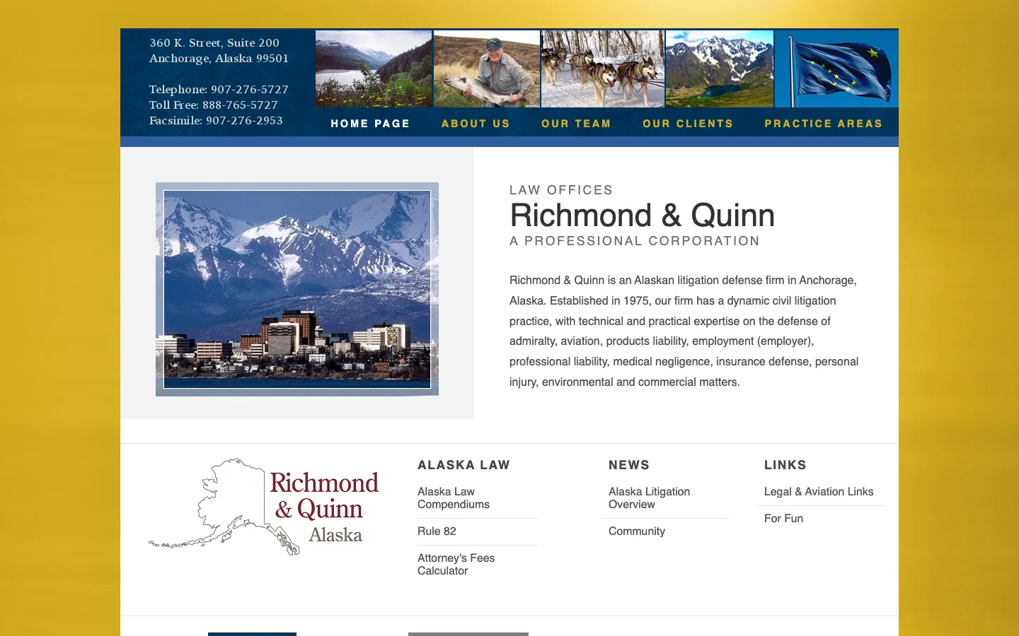 Screenshot of the Richmond & Quinn, P.C. website