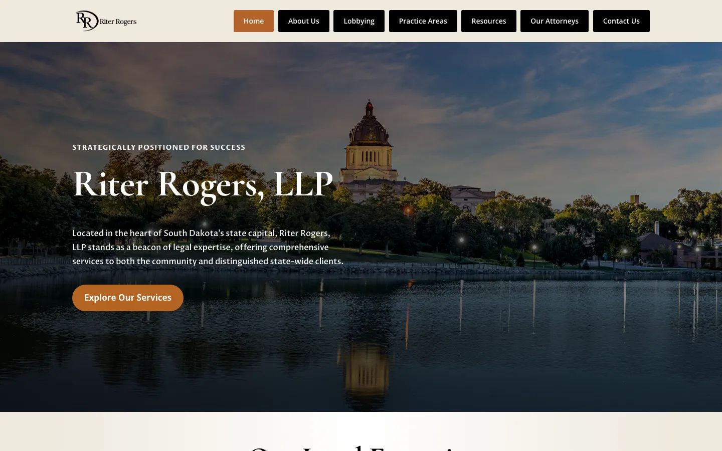 Screenshot of the Riter Rogers, LLP website