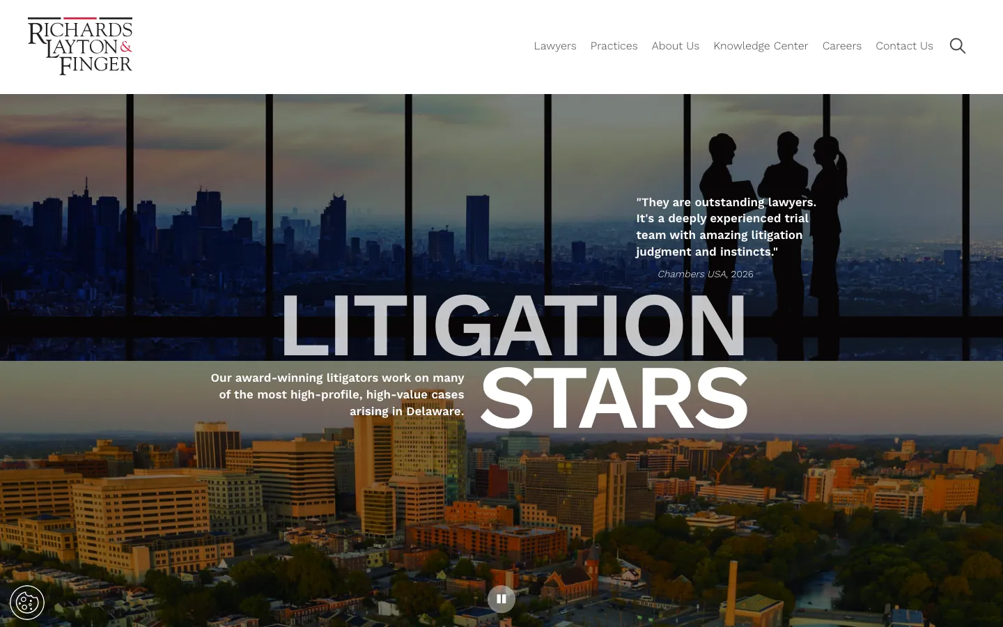 Screenshot of the Richards, Layton & Finger, P.A. website