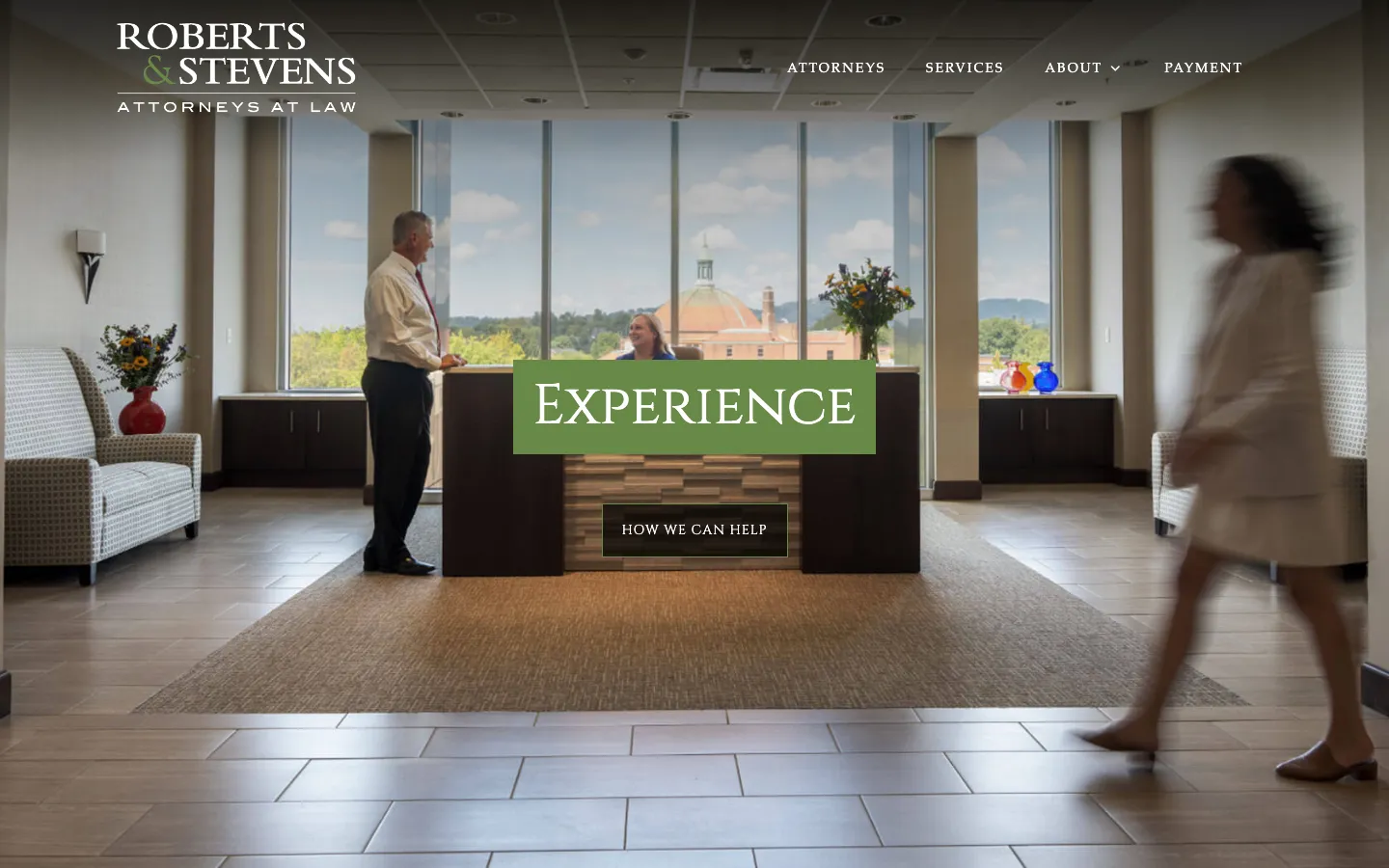 Screenshot of the Roberts & Stevens, P.A. website