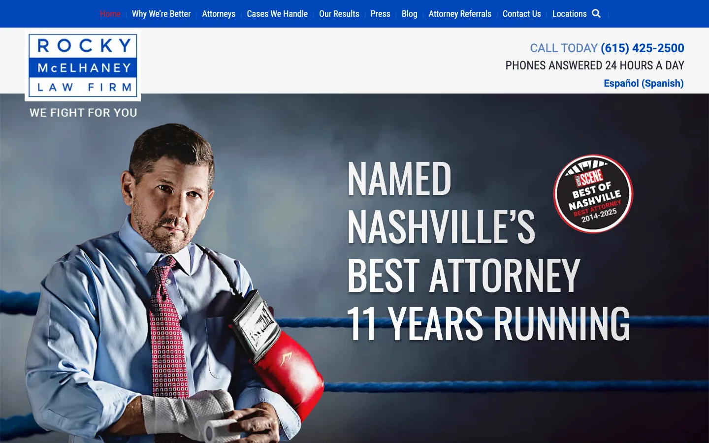 Screenshot of the Rocky McElhaney Law Firm website