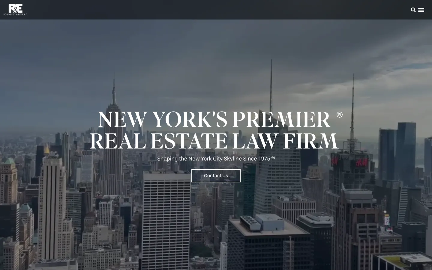 Screenshot of the Rosenberg & Estis, P.C. website